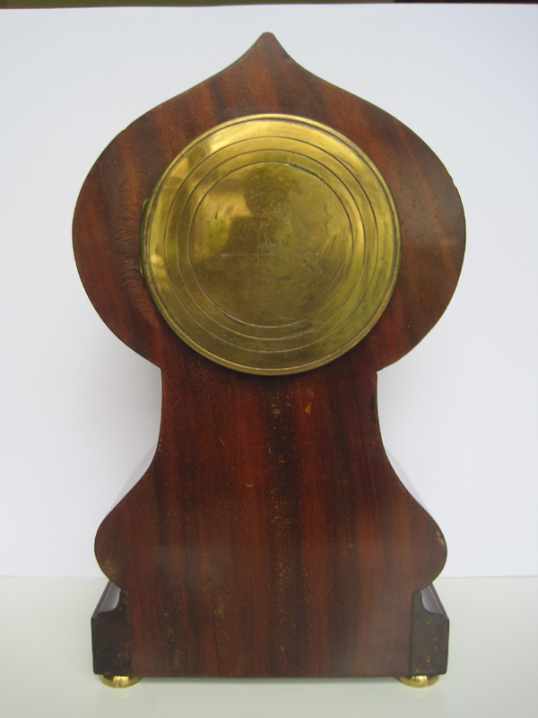 French Balloon clock, view of the back